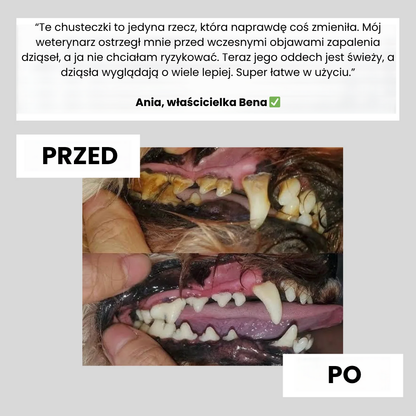 WoofSmile™ Naturalne chusteczki do higieny jamy ustnej zwierząt (50szt)